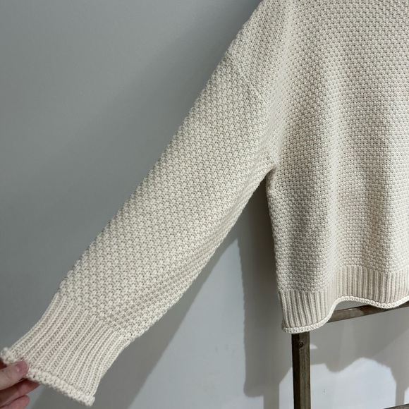 Zesica Mock Neck Oversized Knit Sweater Beige Long Sleeve Women’s Size XL - Picture 4 of 7